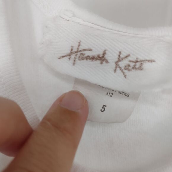 Hannah Kate White Tank Gray Polka Dot Dress Gown Long Girl's Size 5t - Picture 4 of 5